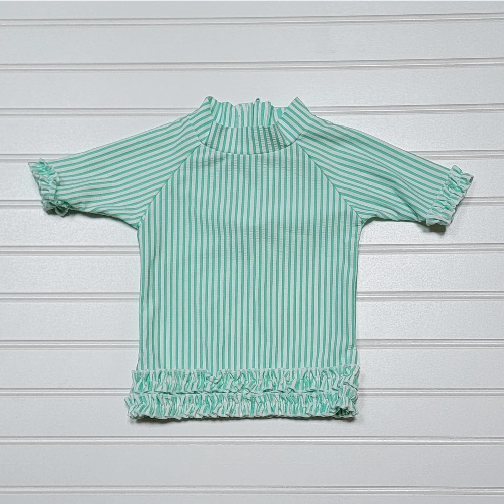 Ruffle Butts Striped Seersucker Rashguard